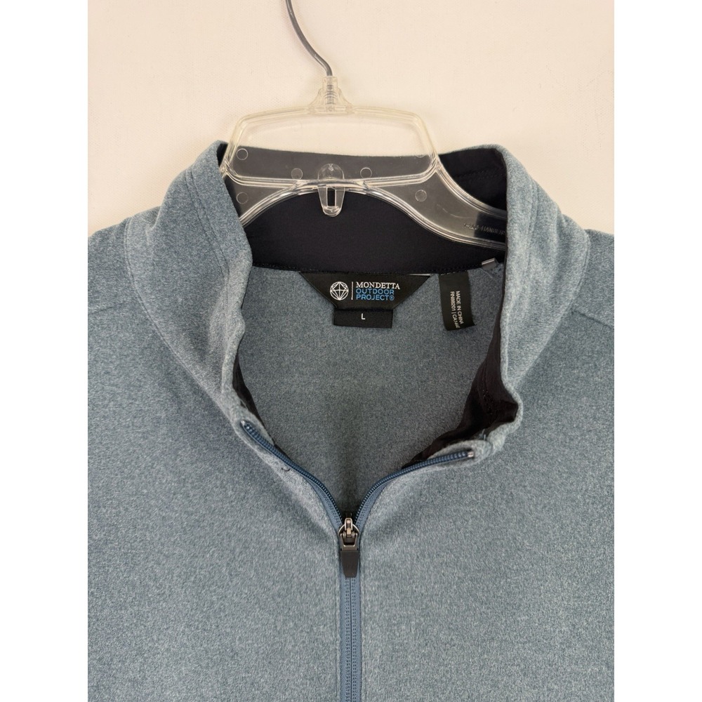 Mondetta Men's Soft Fleece Lightweight Stretch Quarter Zip Pullover Teal Size L - Picture 2 of 6